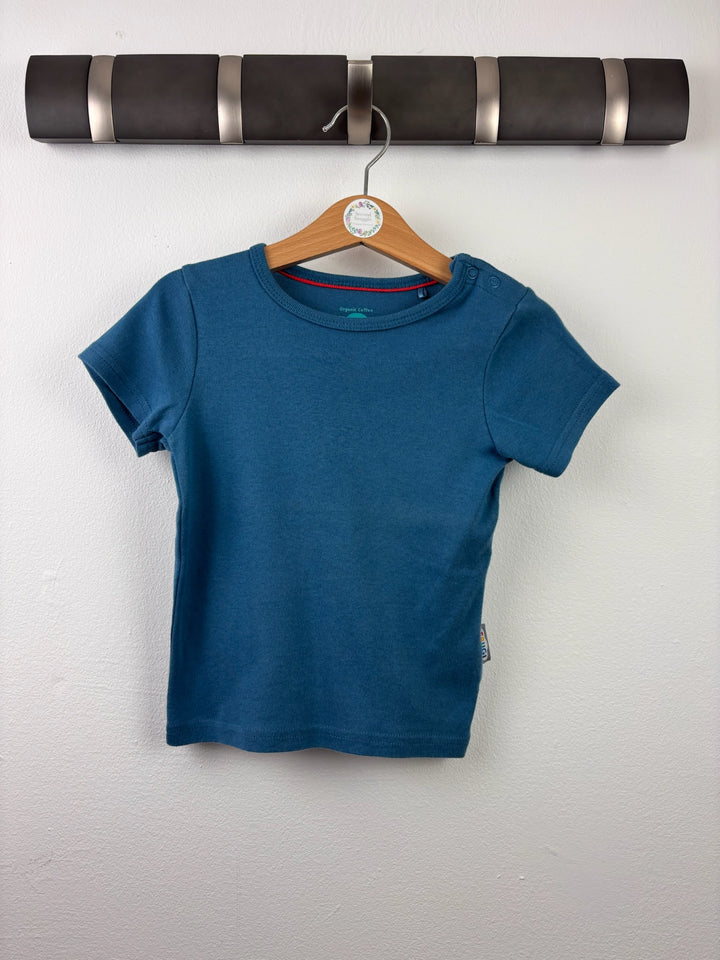 Frugi Blue Organic Cotton T-Shirt 18-24 Months-Tops-Second Snuggle Preloved