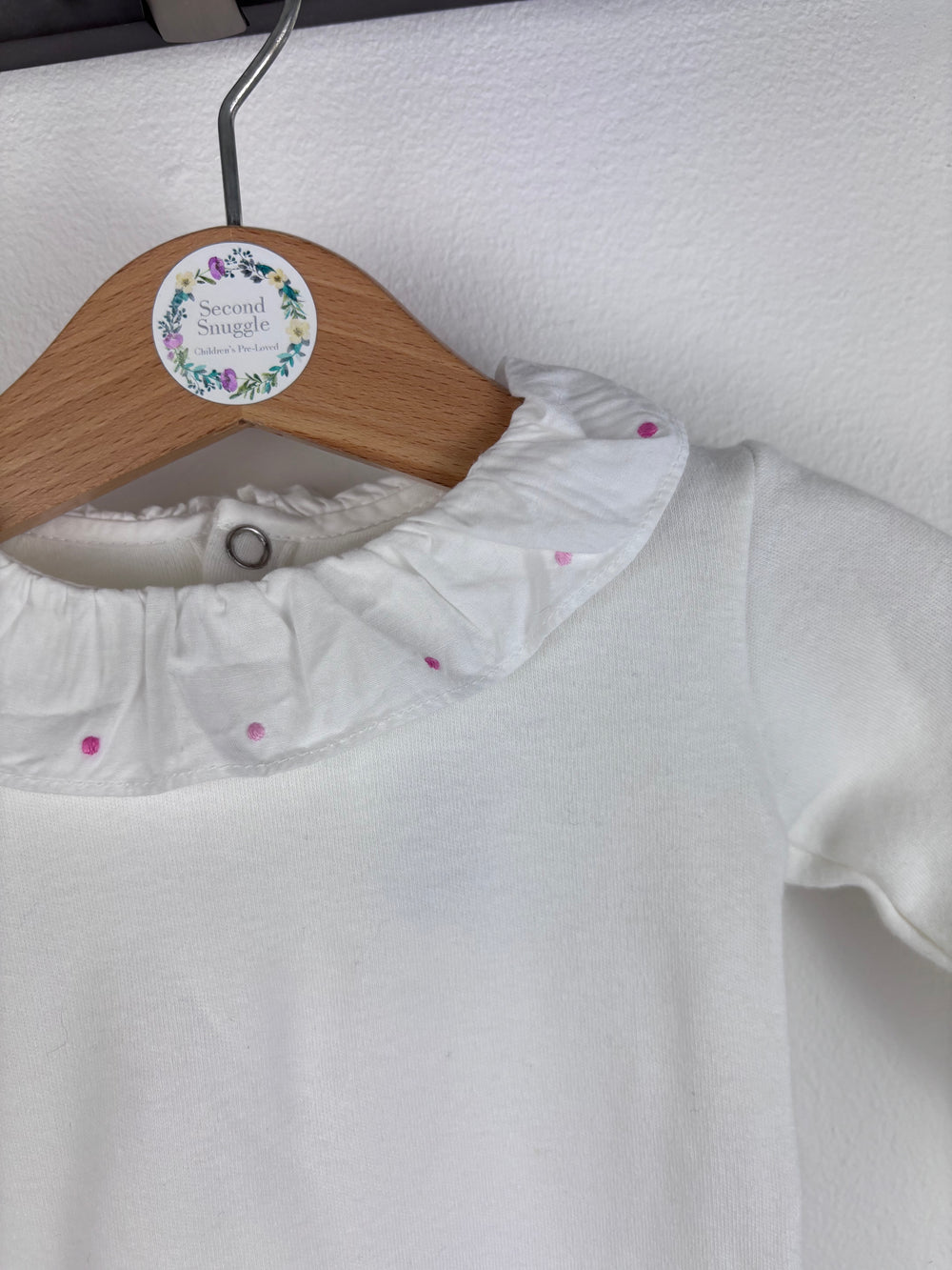 Jacadi White Bodysuit 6 Months-Vests-Second Snuggle Preloved
