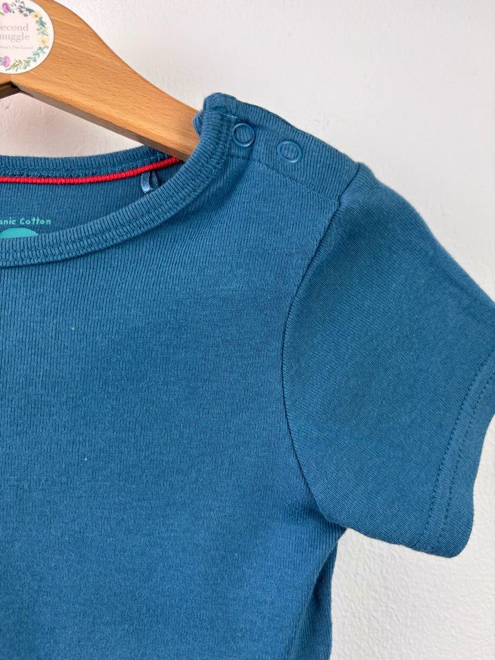 Frugi Blue Organic Cotton T-Shirt 18-24 Months-Tops-Second Snuggle Preloved