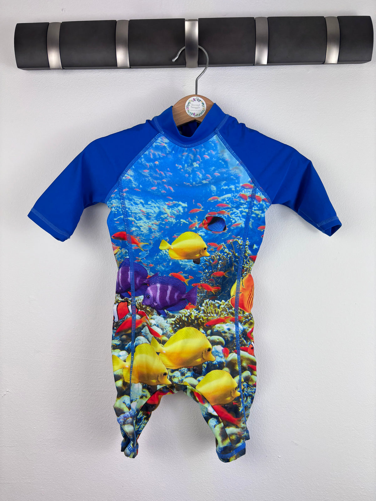 Mothercare Underwater Print Swimsuit 9-12 Months-Swimming-Second Snuggle Preloved