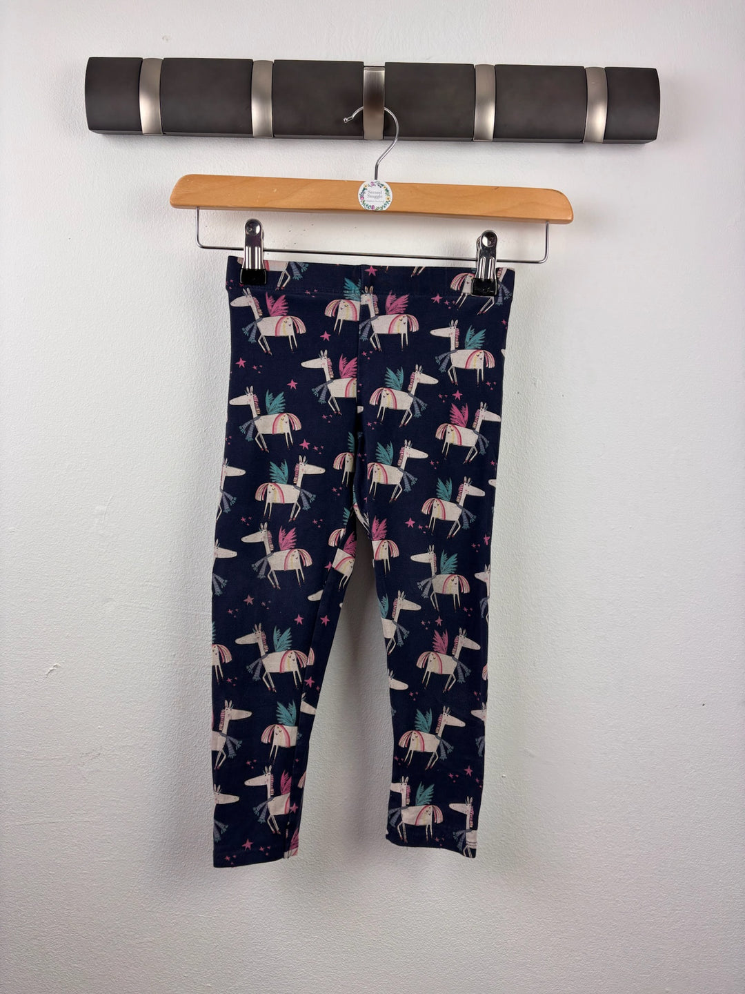 Next Navy Unicorn Print Leggings 3-4 Years-Leggings-Second Snuggle Preloved