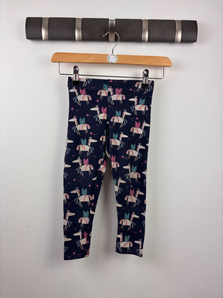 Next Navy Unicorn Print Leggings 3-4 Years-Leggings-Second Snuggle Preloved