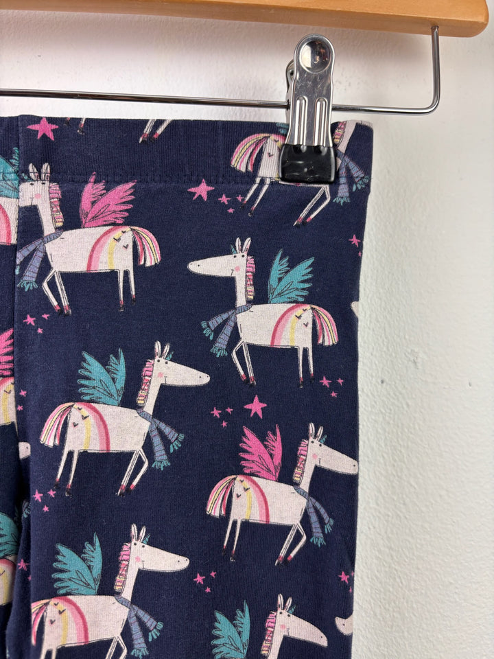 Next Navy Unicorn Print Leggings 3-4 Years-Leggings-Second Snuggle Preloved