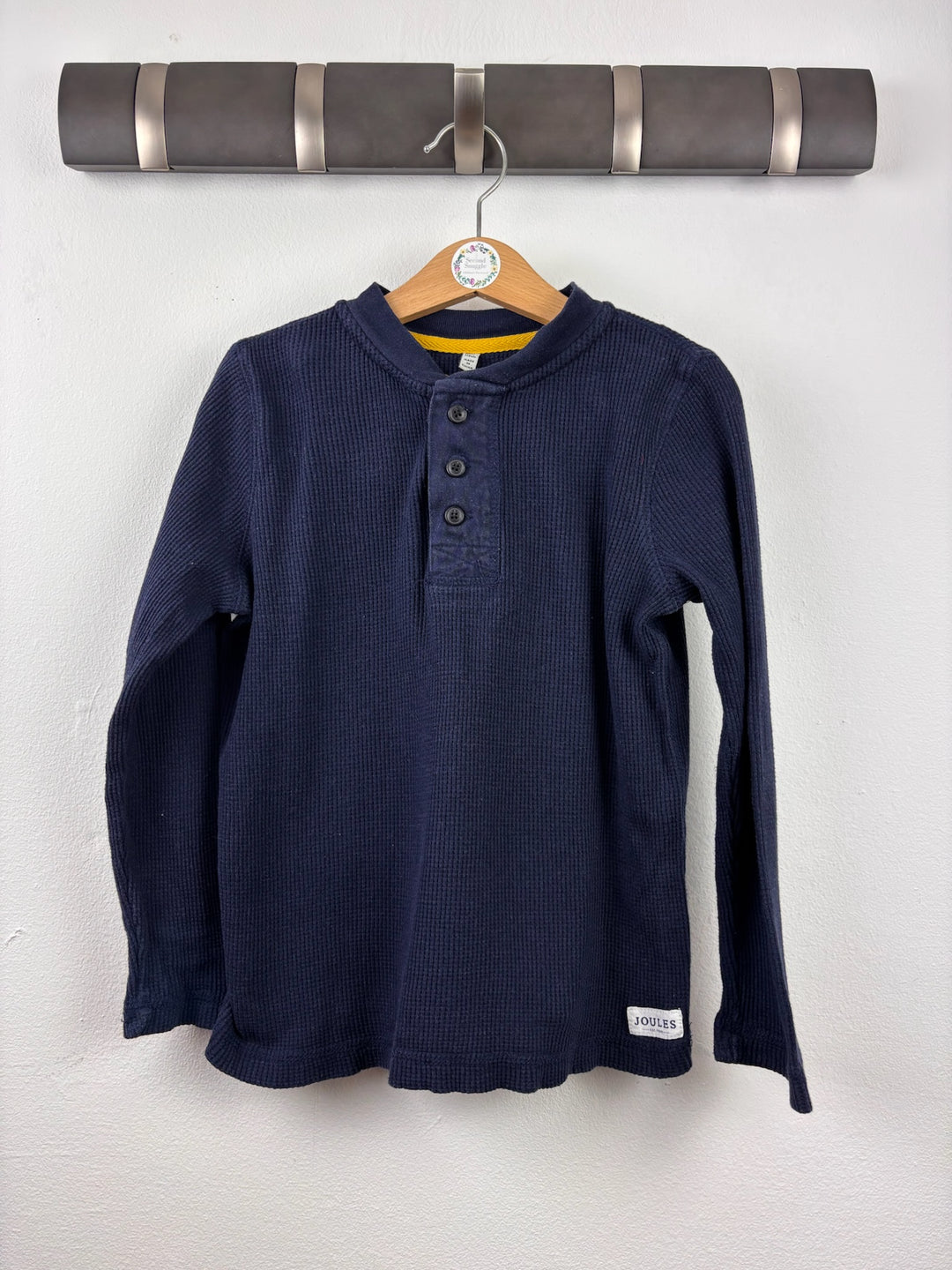 Joules Navy Waffle Long Sleeve Top 6 Years-Tops-Second Snuggle Preloved