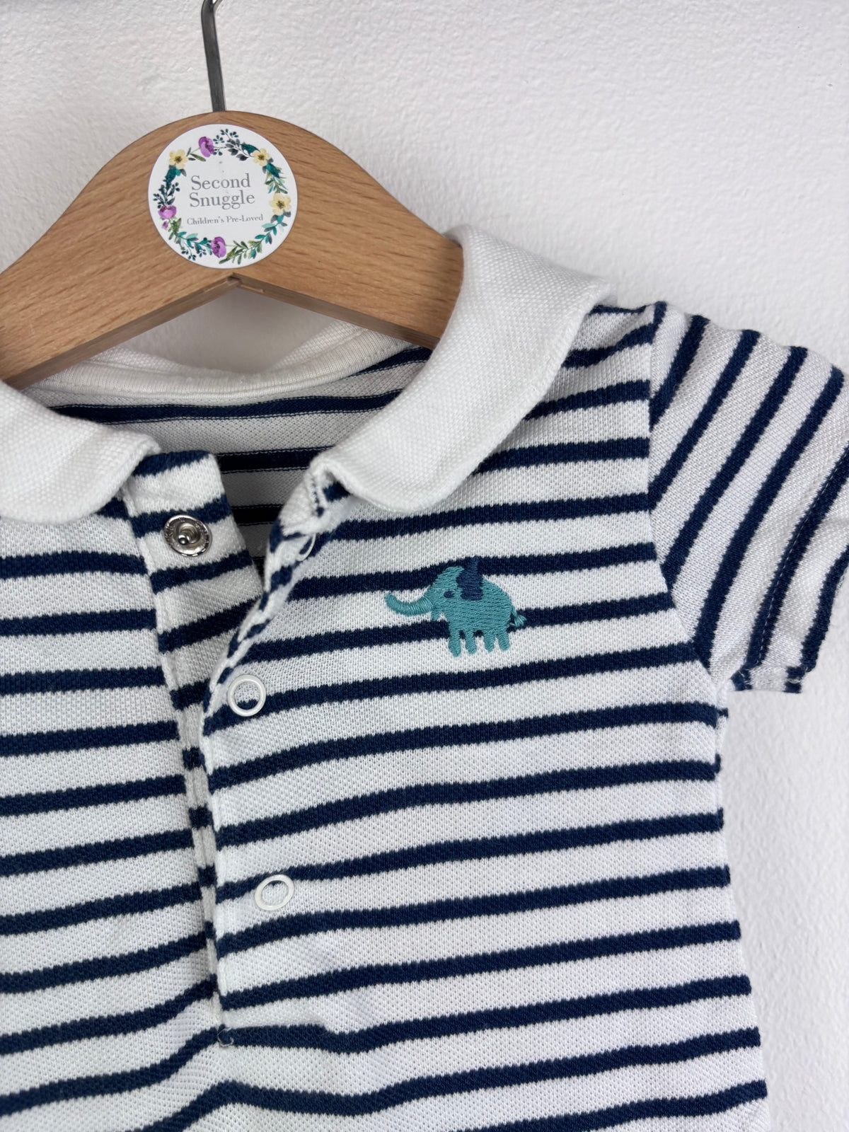 M&S Stripe Romper Newborn-Rompers-Second Snuggle Preloved