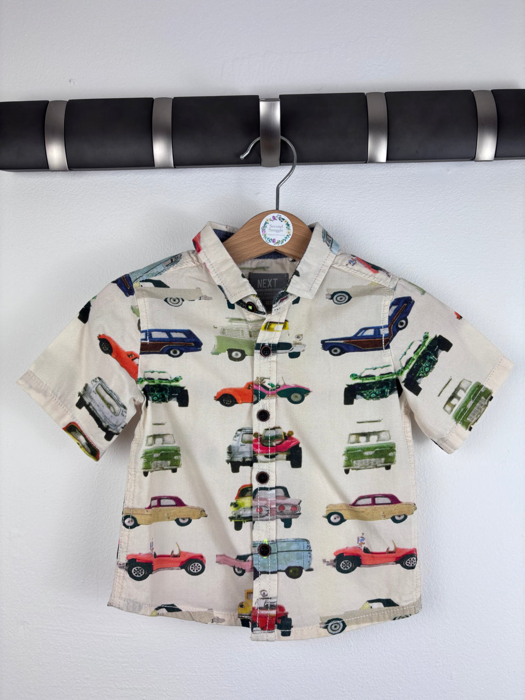 Next Car Print Short Sleeve Shirt 6-9 Months-Shirts-Second Snuggle Preloved