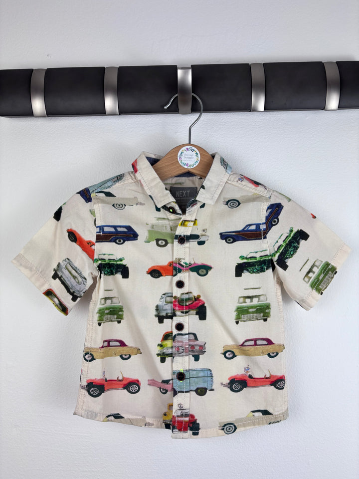 Next Car Print Short Sleeve Shirt 6-9 Months-Shirts-Second Snuggle Preloved