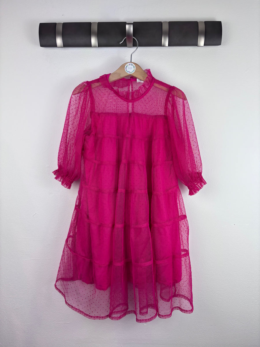Next Pink Sheer Layered Party Dress 6 Years-Dresses-Second Snuggle Preloved