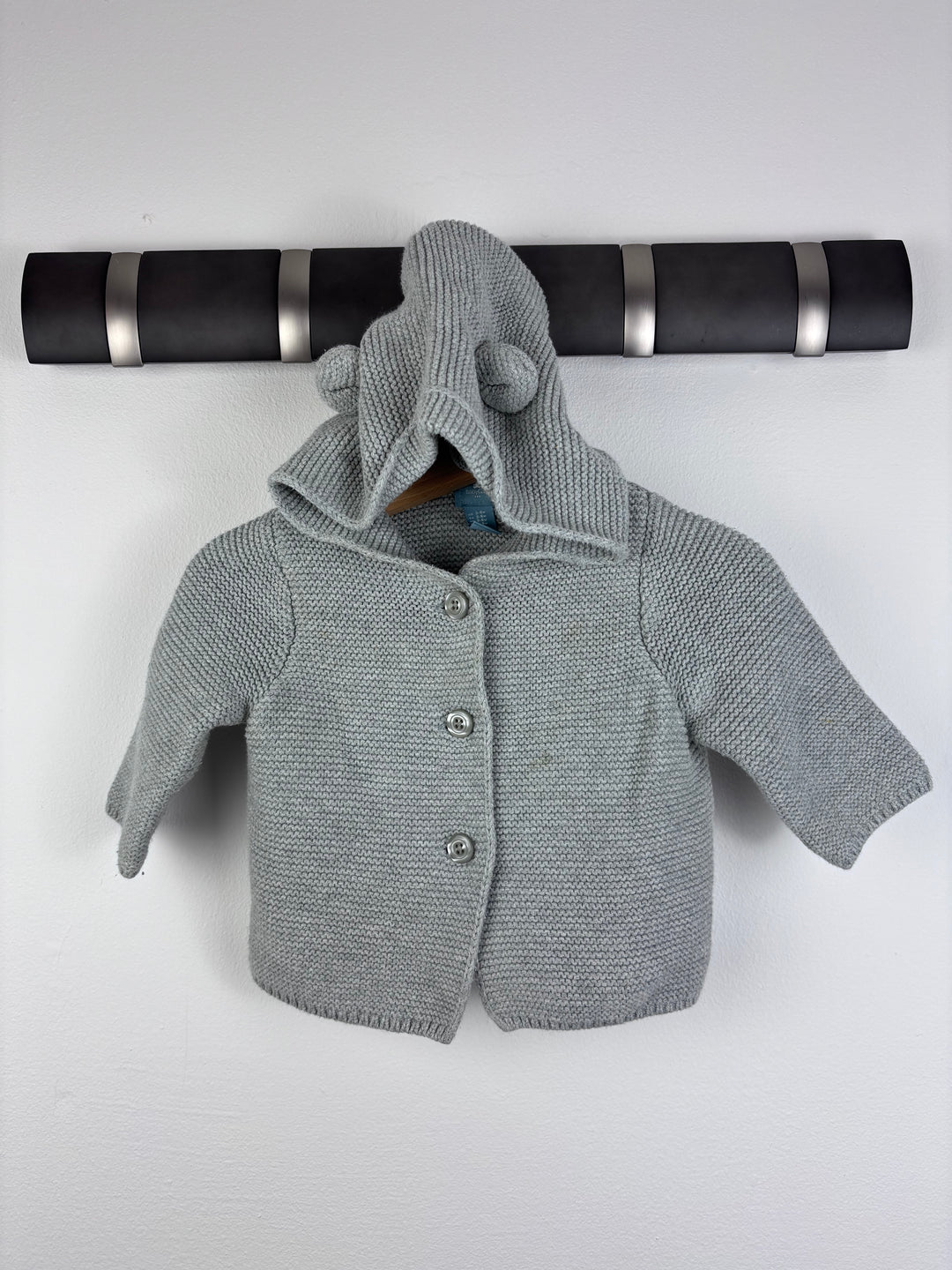 Gap Grey Knit Cardigan with Ears 3-6 Months-Cardigans-Second Snuggle Preloved