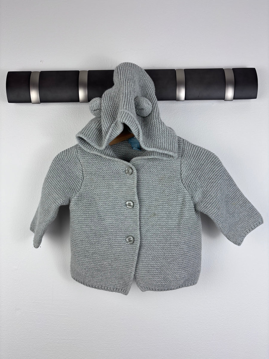 Gap Grey Knit Cardigan with Ears 3-6 Months-Cardigans-Second Snuggle Preloved