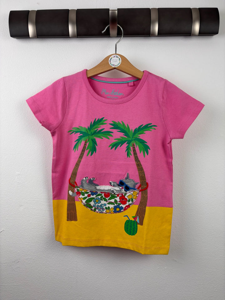 Mini Boden Pink Cat Hammock T-Shirt 3-4 Years-Tops-Second Snuggle Preloved