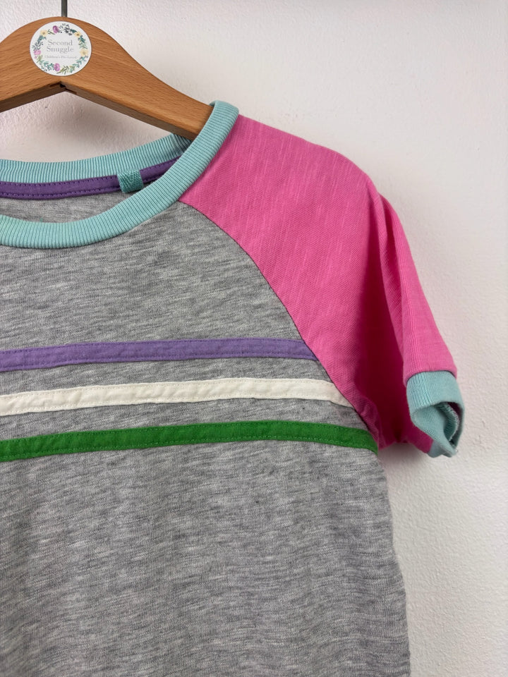 Boden Grey Pink Colour Block T-Shirt 6-7 Years-Tops-Second Snuggle Preloved