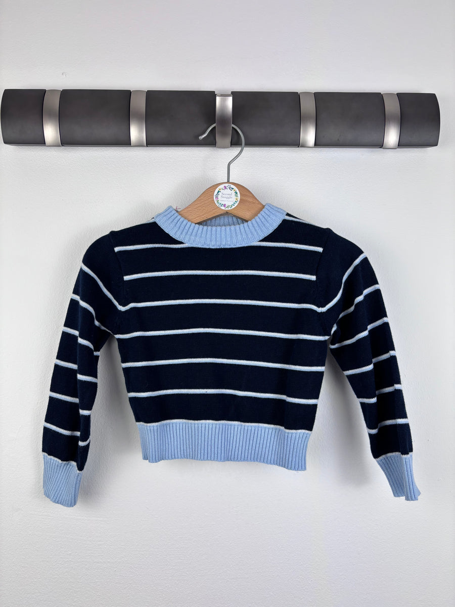 Primark Navy and Blue Stripe Jumper 6-9 Months-Jumpers-Second Snuggle Preloved