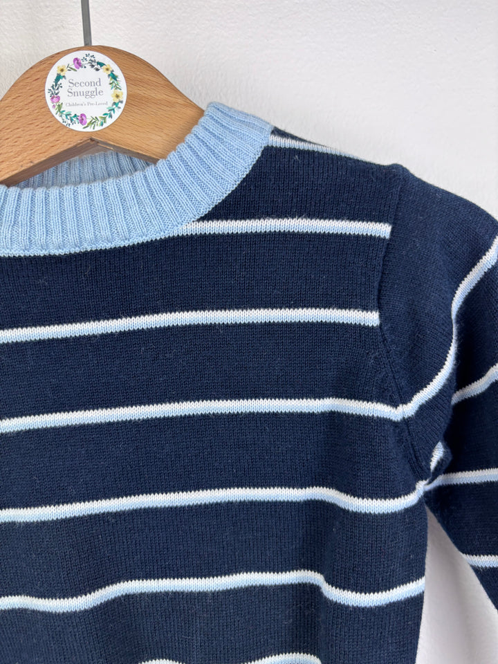 Primark Navy and Blue Stripe Jumper 6-9 Months-Jumpers-Second Snuggle Preloved