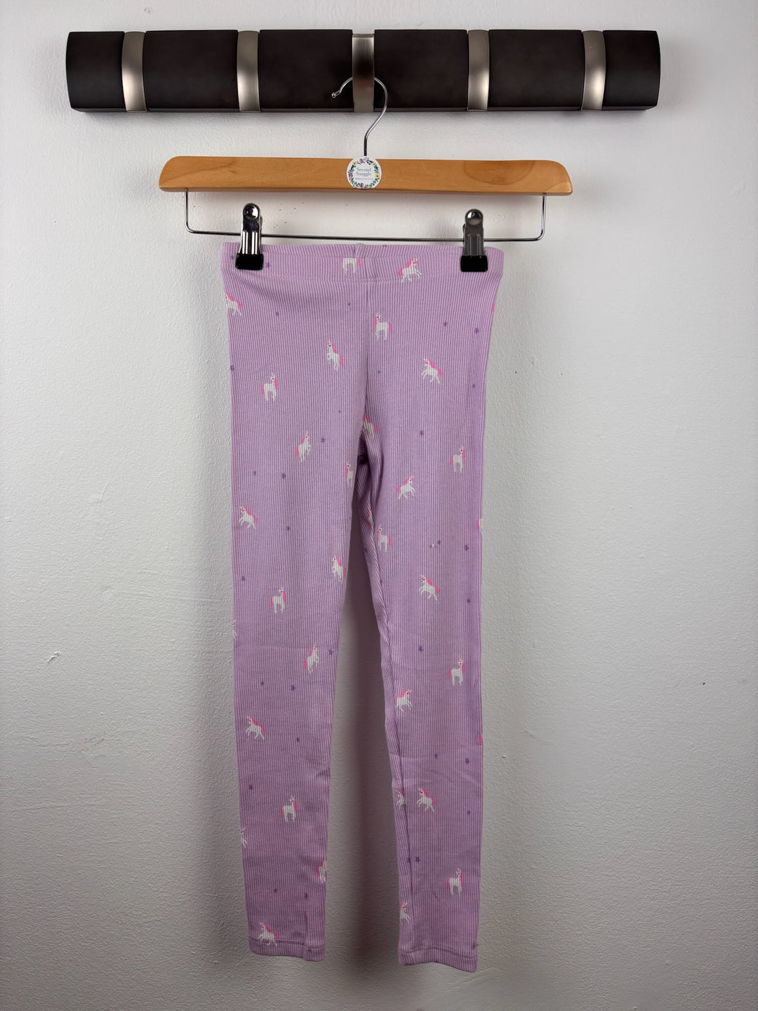Fred &amp; Flo Lilac Unicorn Ribbed Leggings 5-6 Years-Leggings-Second Snuggle Preloved