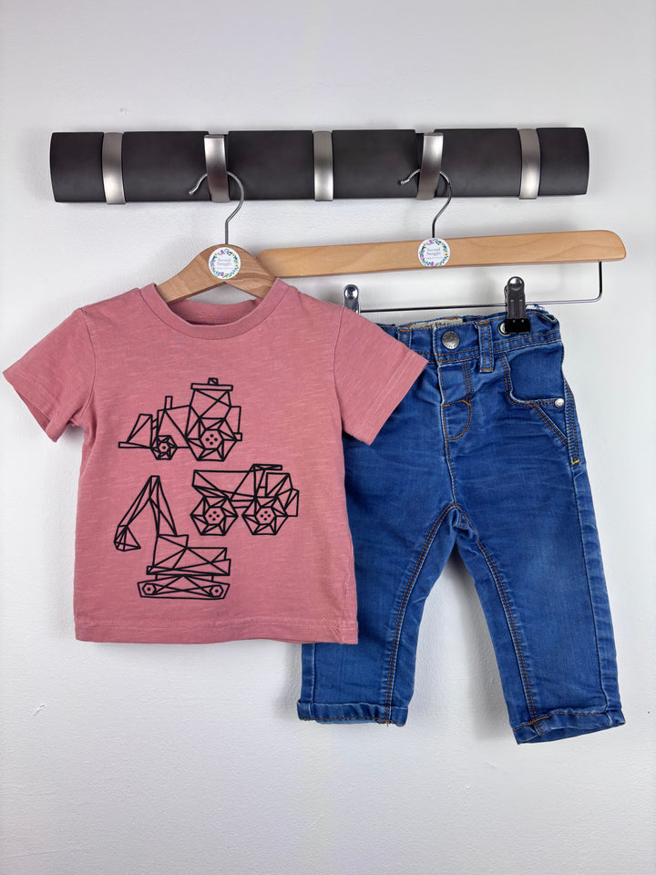 Next Top and Jeans Set 6-9 Months-Dresses-Second Snuggle Preloved