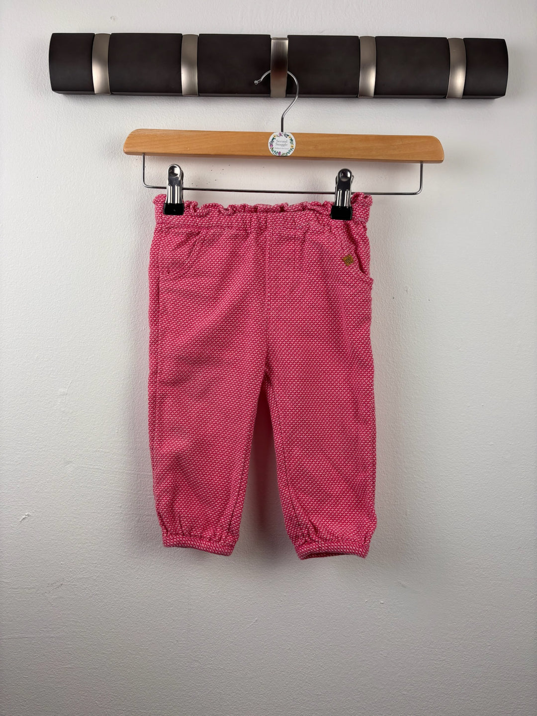 John Lewis Pink Textured Trousers 6-9 Months-Trousers-Second Snuggle Preloved