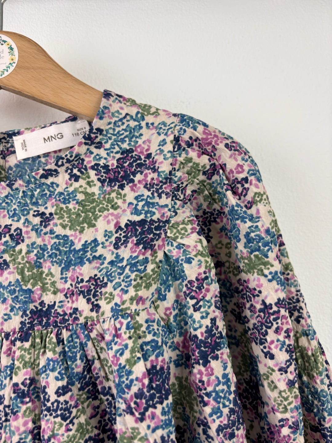 Mango Floral Long Sleeve Blouse 5-6 Years-Tops-Second Snuggle Preloved