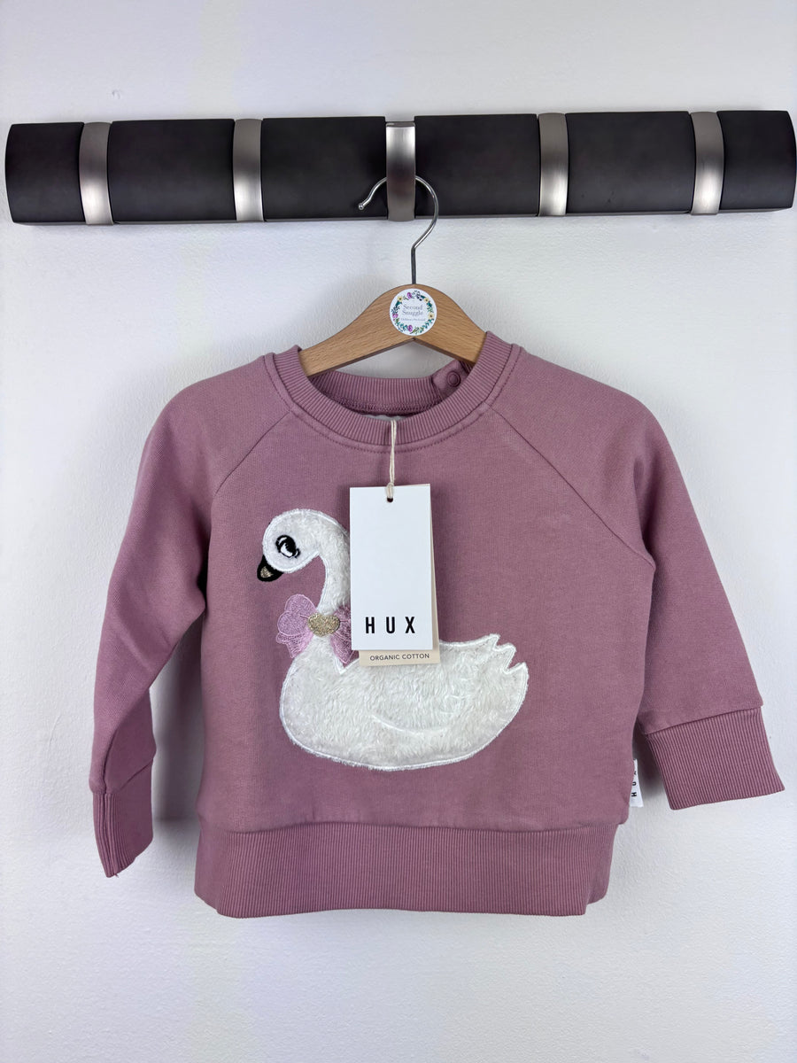 Hux Swan Sweatshirt 1 Year-Jumpers-Second Snuggle Preloved