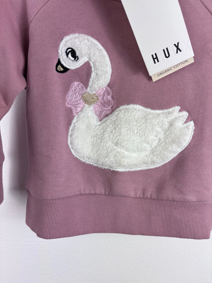 Hux Swan Sweatshirt 1 Year-Jumpers-Second Snuggle Preloved
