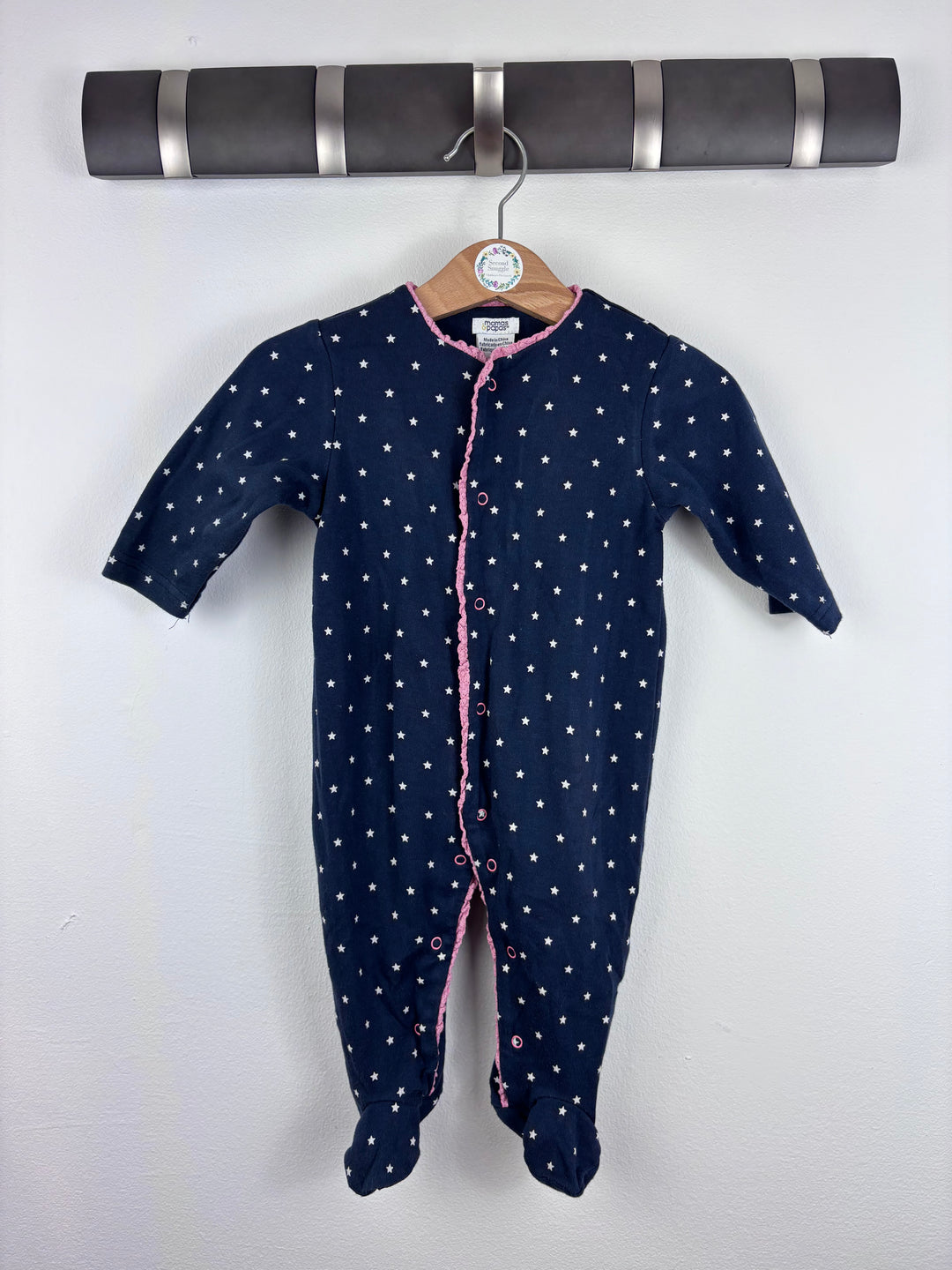 Mamas & Papas Navy Sleepsuit 3-6 Months-Sleepsuits-Second Snuggle Preloved