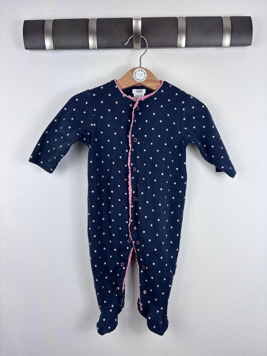 Mamas & Papas Navy Sleepsuit 3-6 Months-Sleepsuits-Second Snuggle Preloved