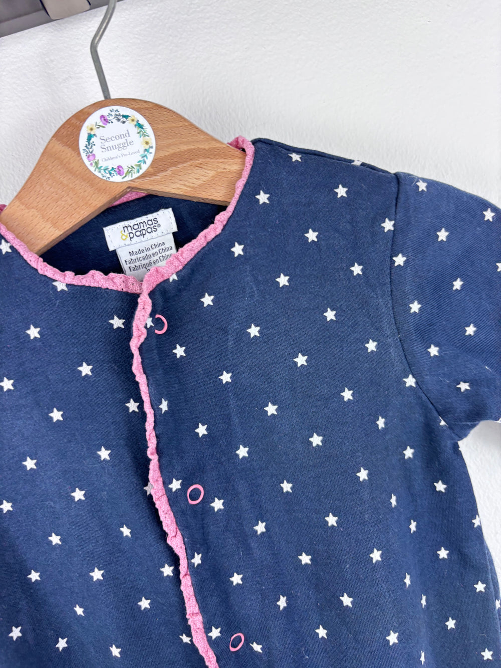 Mamas & Papas Navy Sleepsuit 3-6 Months-Sleepsuits-Second Snuggle Preloved