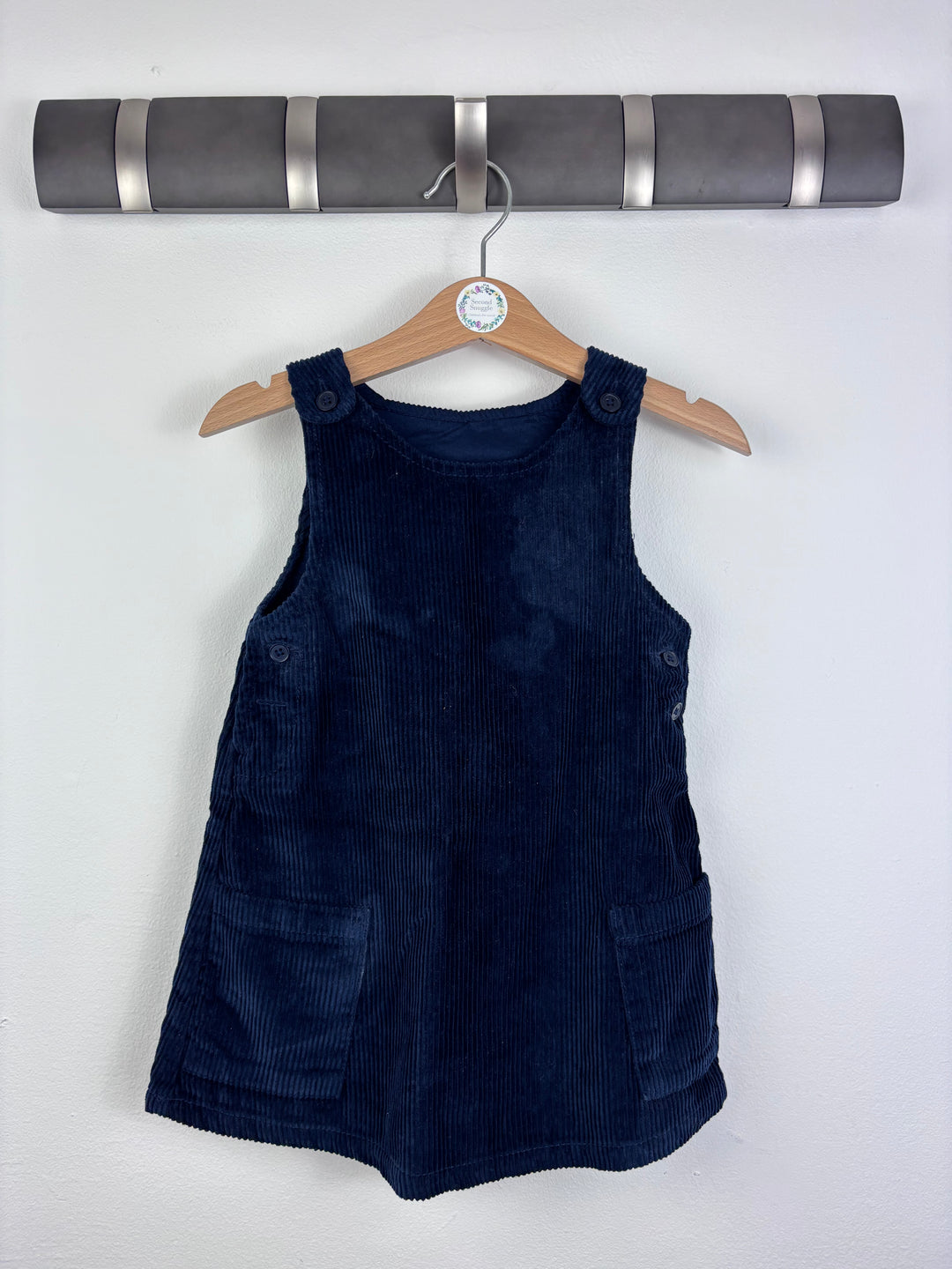 Next Navy Cord Dress 12-18 Months-Dresses-Second Snuggle Preloved