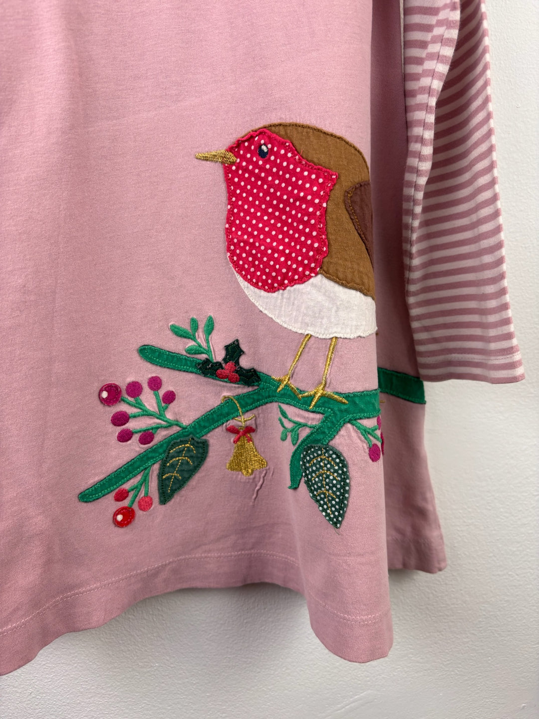 Mini Boden Pink Robin Appliqué Tunic Dress 4-5 Years-Dresses-Second Snuggle Preloved