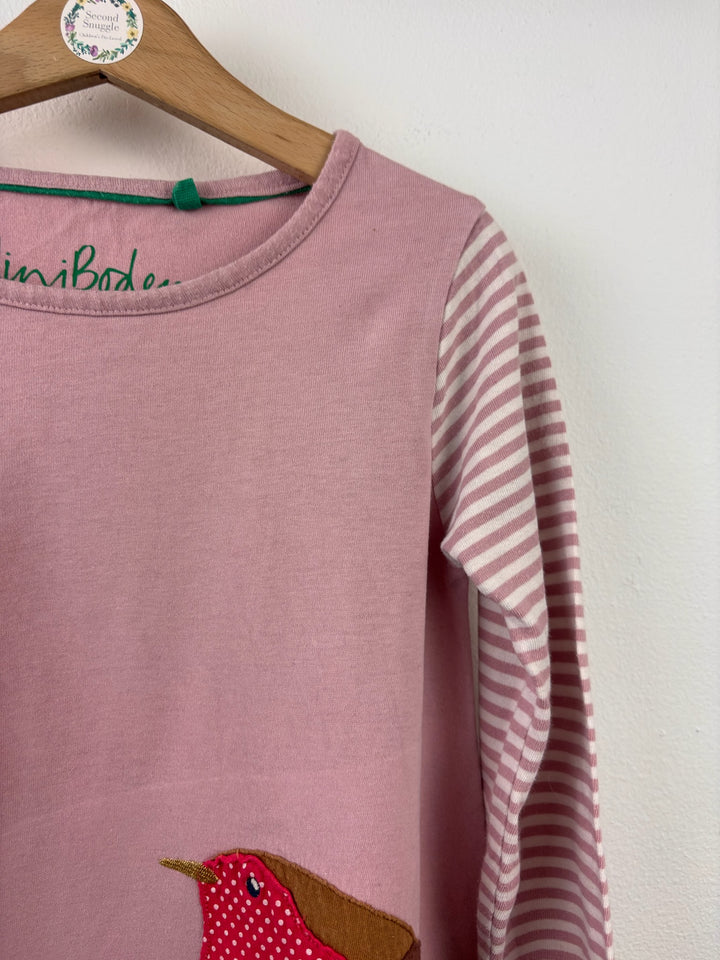 Mini Boden Pink Robin Appliqué Tunic Dress 4-5 Years-Dresses-Second Snuggle Preloved