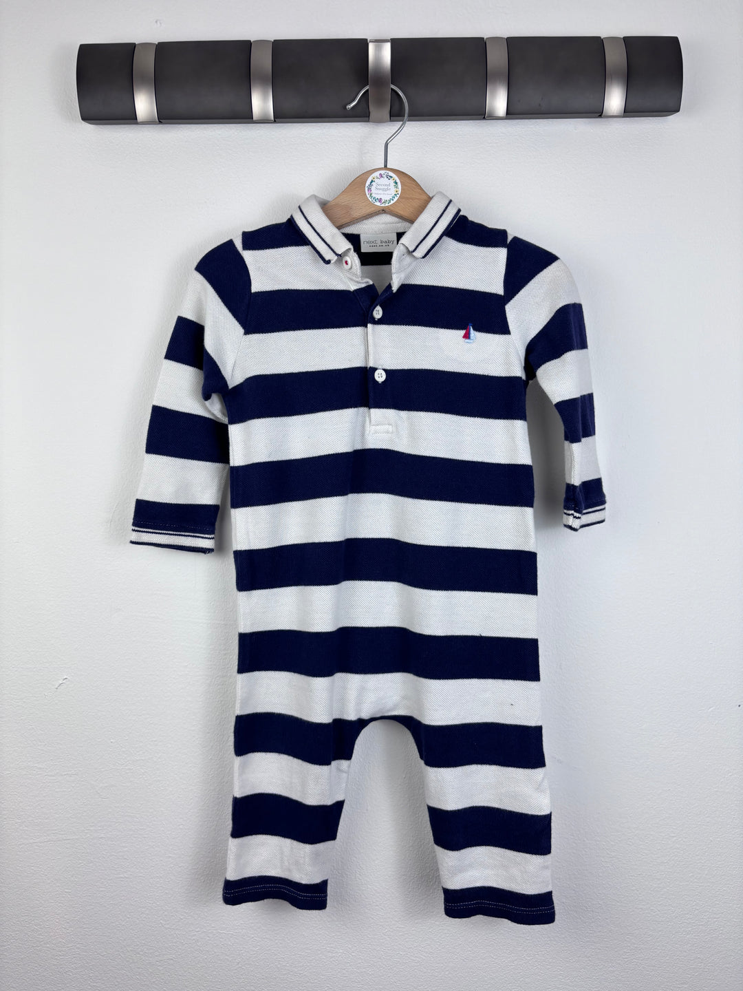 Next Striped Romper 6-9 Months-Rompers-Second Snuggle Preloved