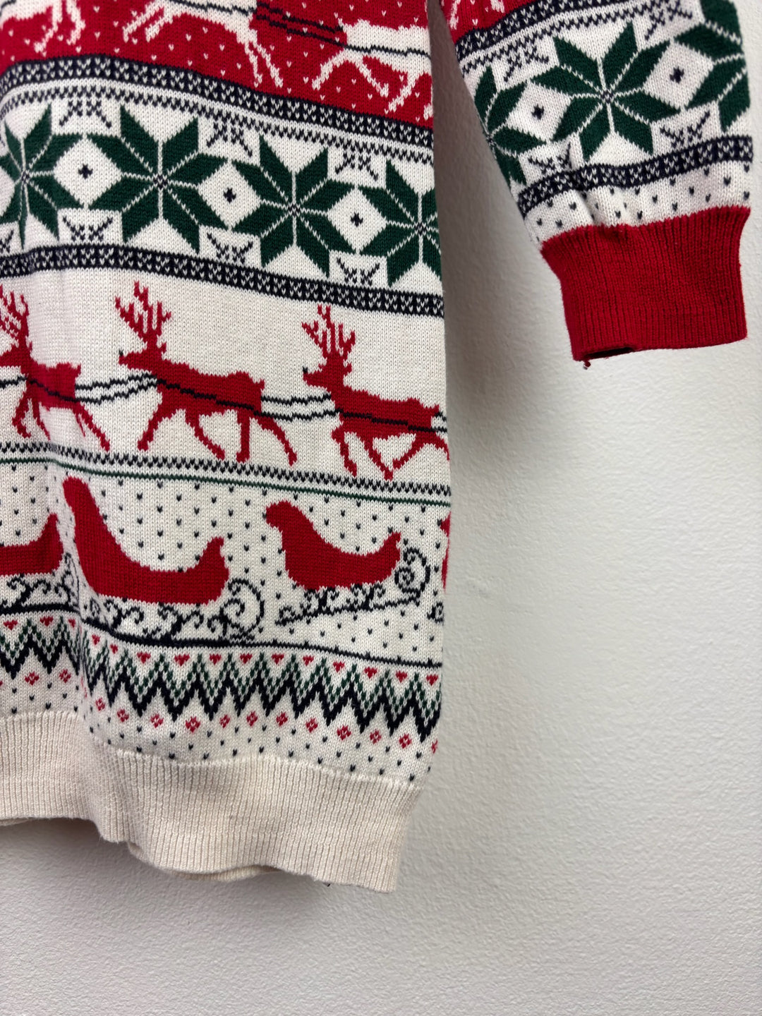 Next Red Christmas Fair Isle Jumper Dress 4 Years-Dresses-Second Snuggle Preloved
