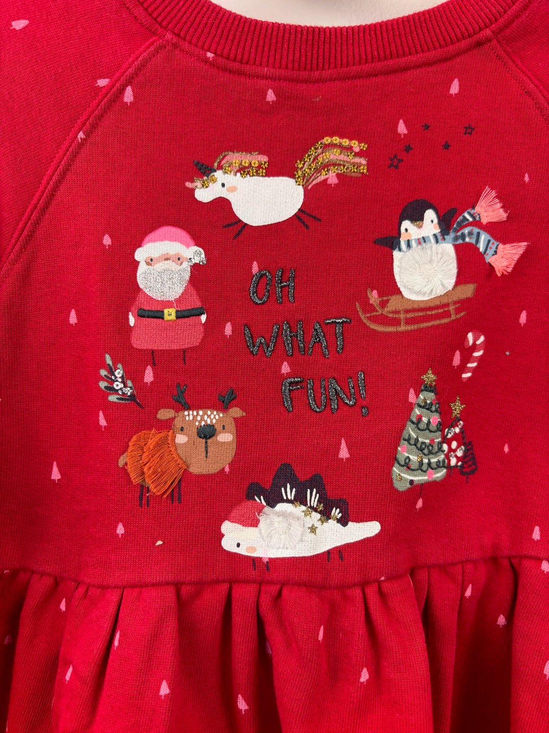 Next Red Christmas Peplum Sweatshirt 4-5 Years-Jumpers-Second Snuggle Preloved