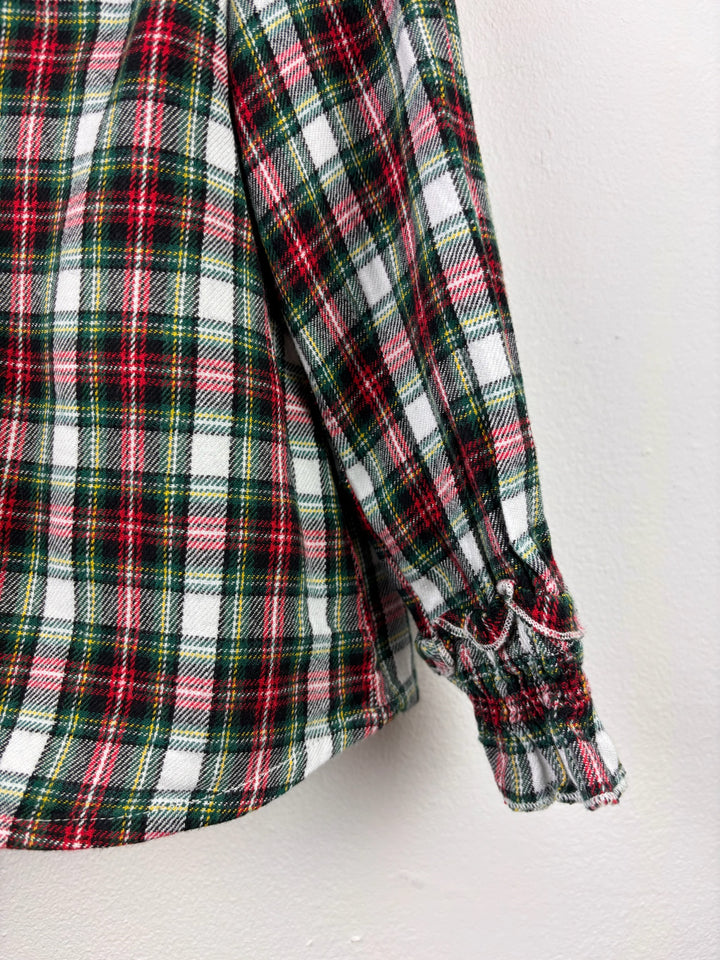 River Island Tartan Check Ruffle Blouse 4-5 Years-Tops-Second Snuggle Preloved