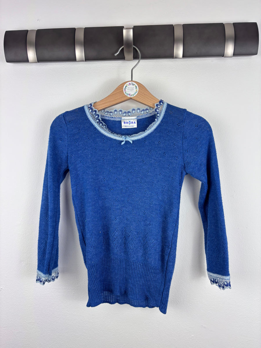 Brora Blue Top 1-2 Years-Tops-Second Snuggle Preloved