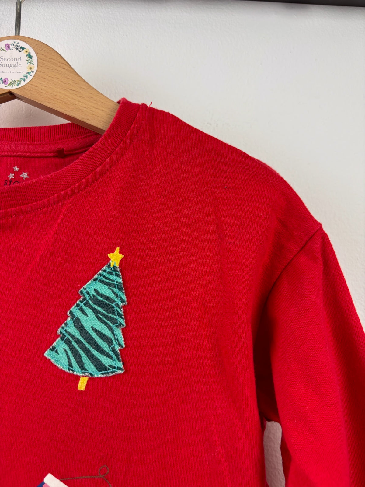 Next Red Christmas Motif Long Sleeve Top 4 Years-Tops-Second Snuggle Preloved