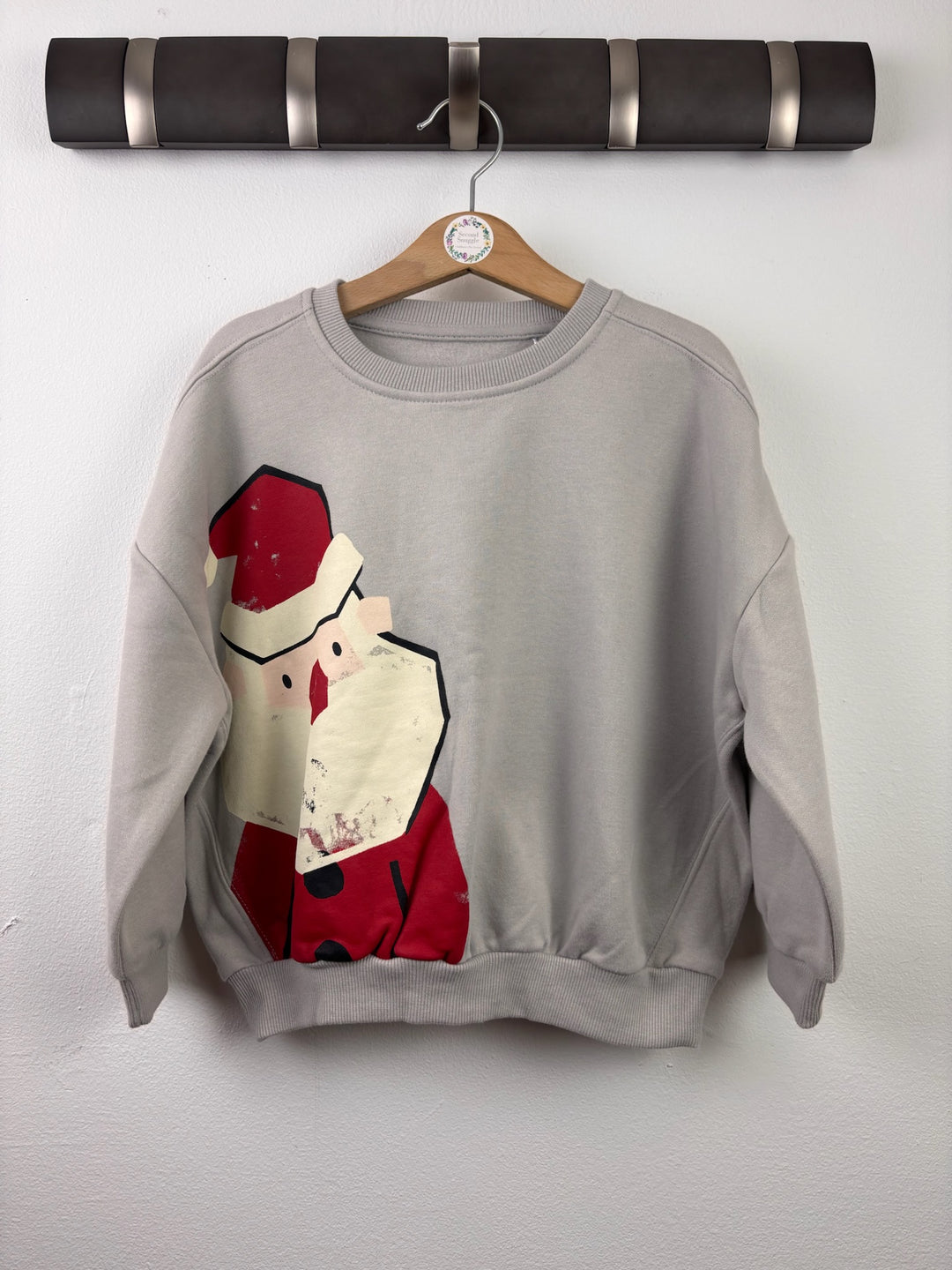 George Grey Santa Appliqué Christmas Sweatshirt 4-5 Years-Jumpers-Second Snuggle Preloved