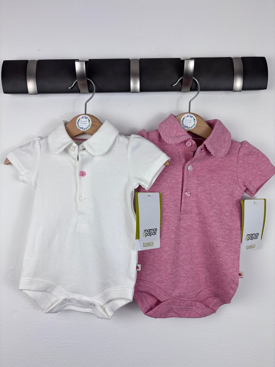Mamas & Papas Polo Bodysuits Newborn-Vests-Second Snuggle Preloved