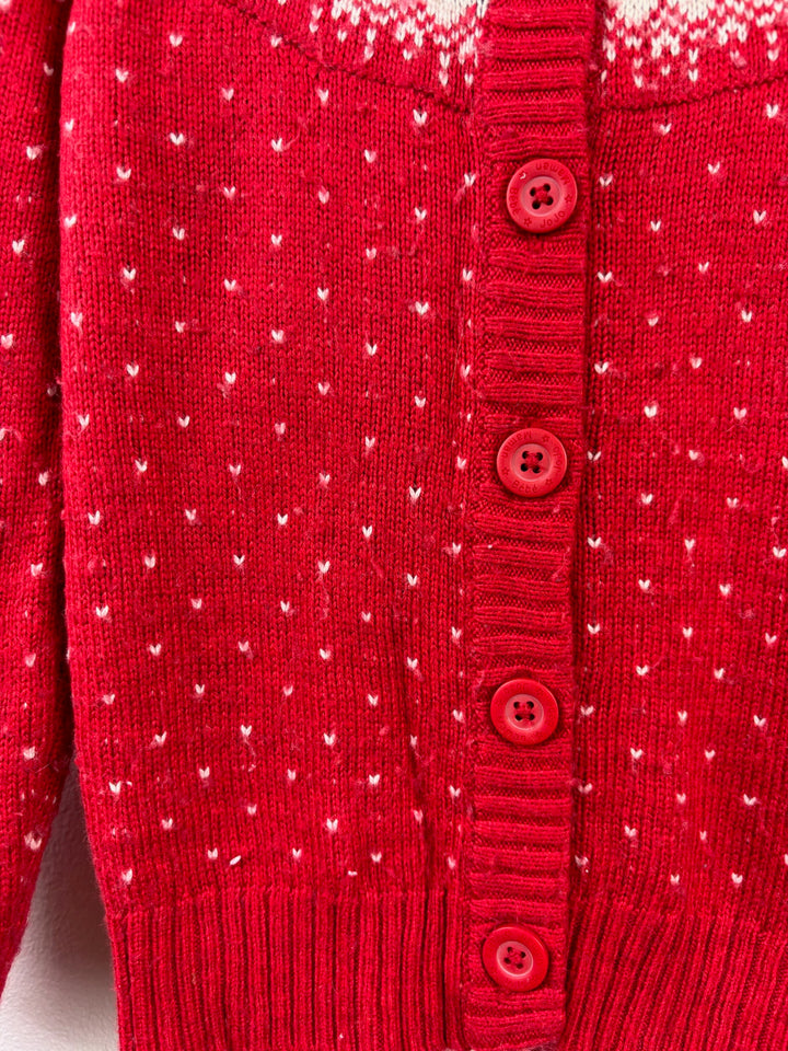 JoJo Maman Bébé Red Robin Fair Isle Cardigan 4-5 Years-Cardigans-Second Snuggle Preloved