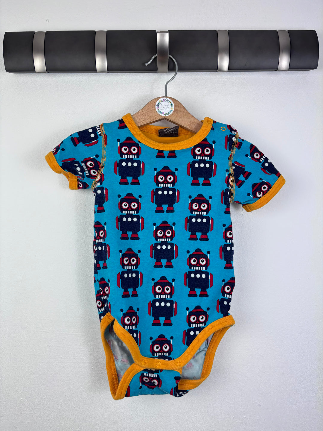 Maxomorra Robot Bodysuit 9-12 Months-Vests-Second Snuggle Preloved