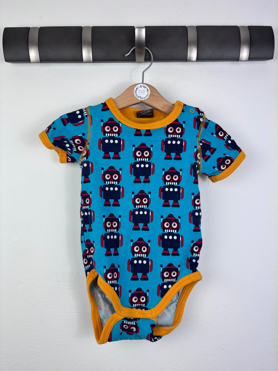 Maxomorra Robot Bodysuit 9-12 Months-Vests-Second Snuggle Preloved