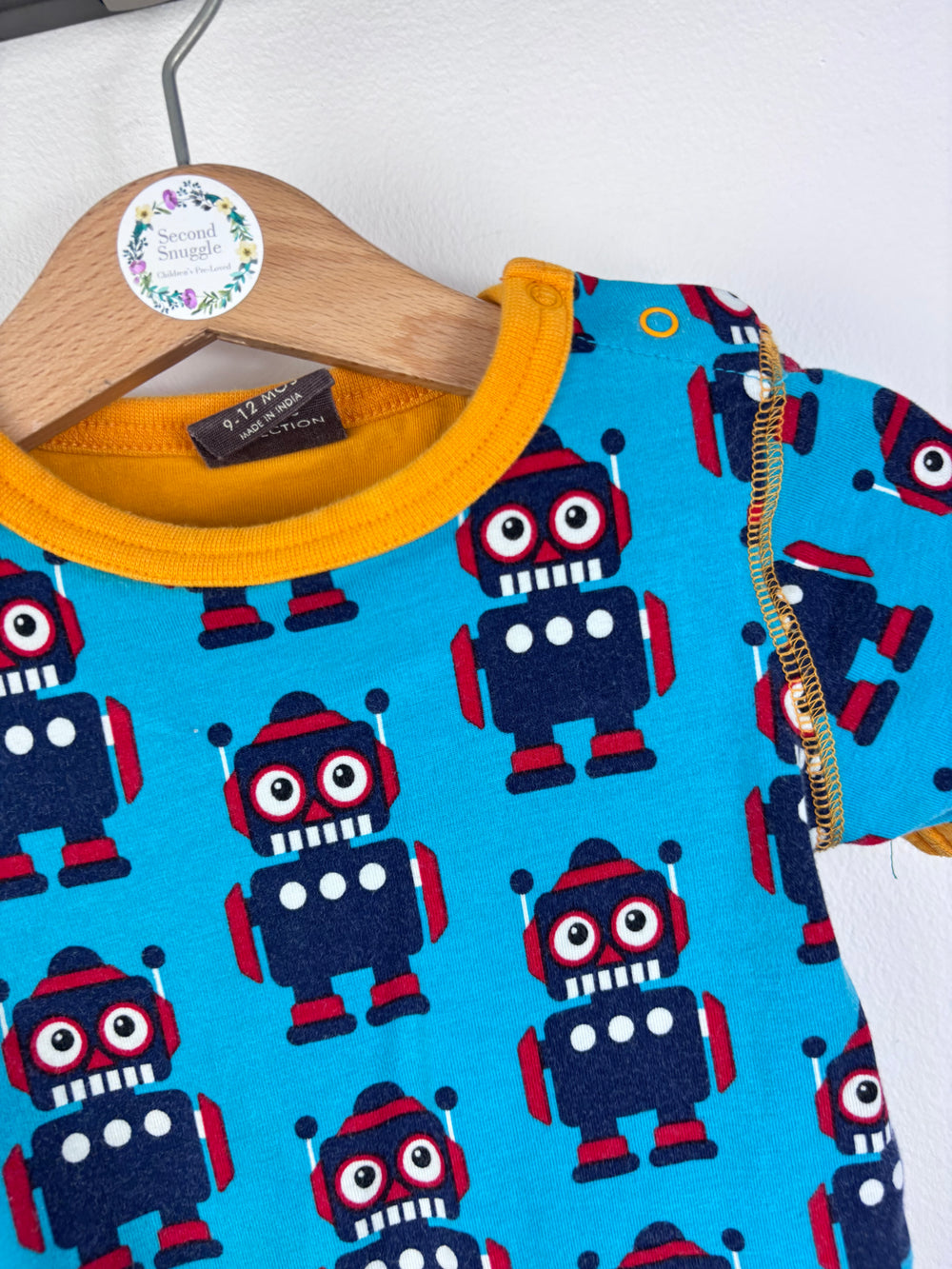 Maxomorra Robot Bodysuit 9-12 Months-Vests-Second Snuggle Preloved