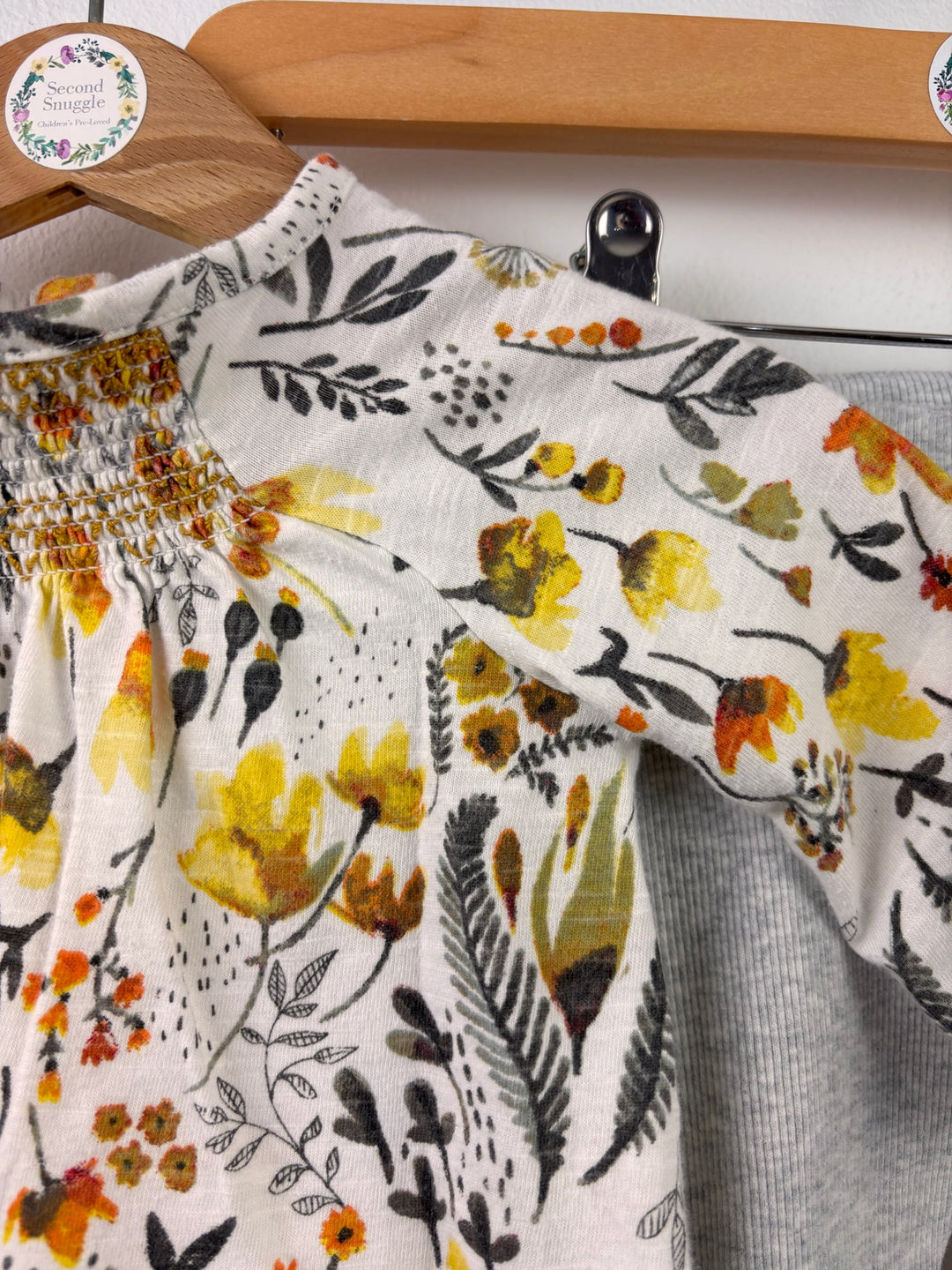 Next Floral Top and Grey Leggings Set 0-3 Months-Sets-Second Snuggle Preloved