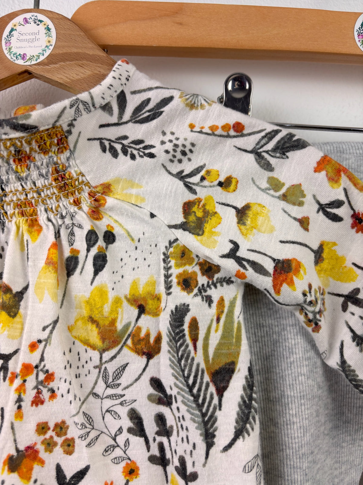 Next Floral Top and Grey Leggings Set 0-3 Months-Sets-Second Snuggle Preloved
