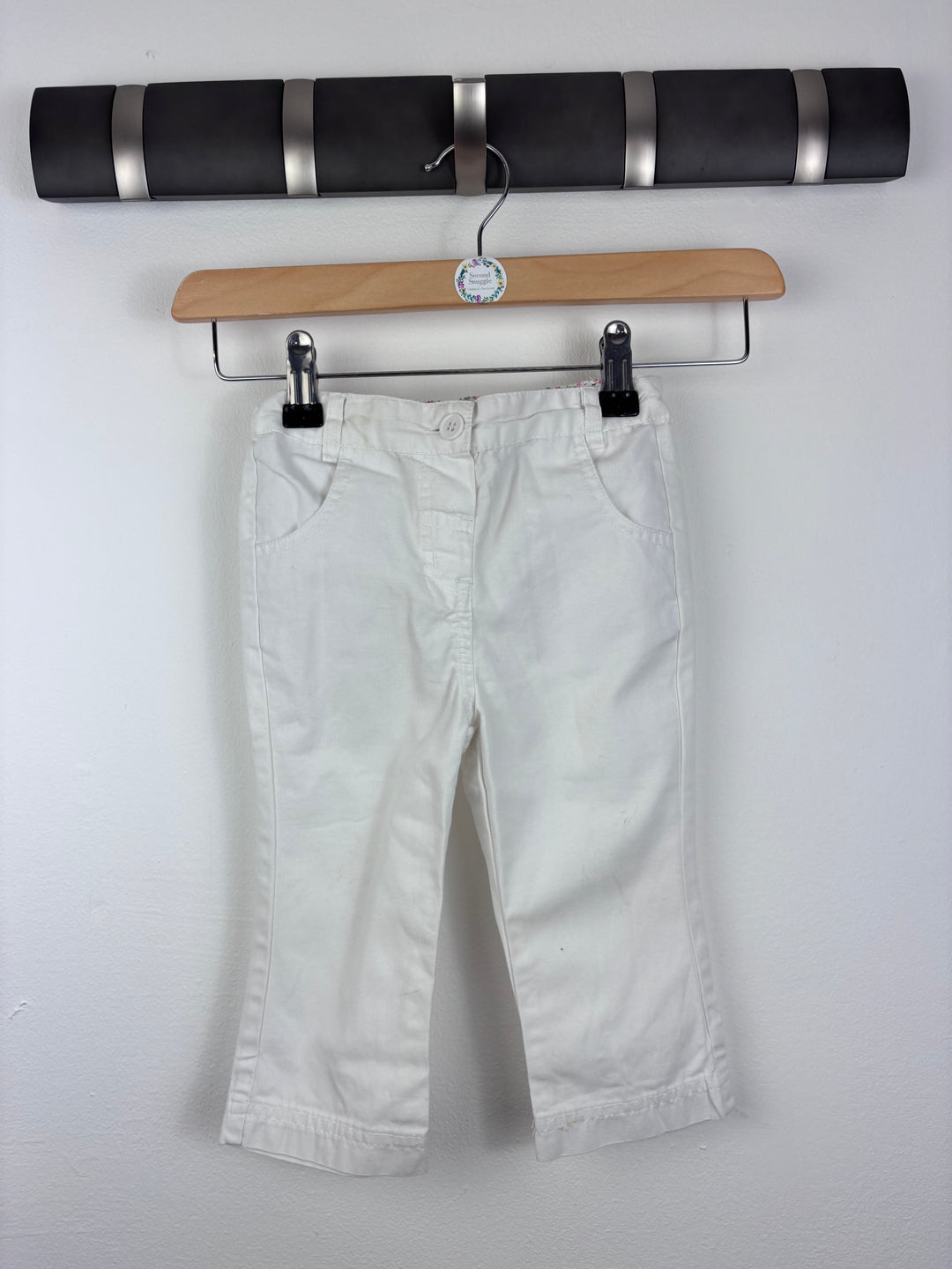 JoJo Maman Bébé White Trousers 12-18 Months-Trousers-Second Snuggle Preloved