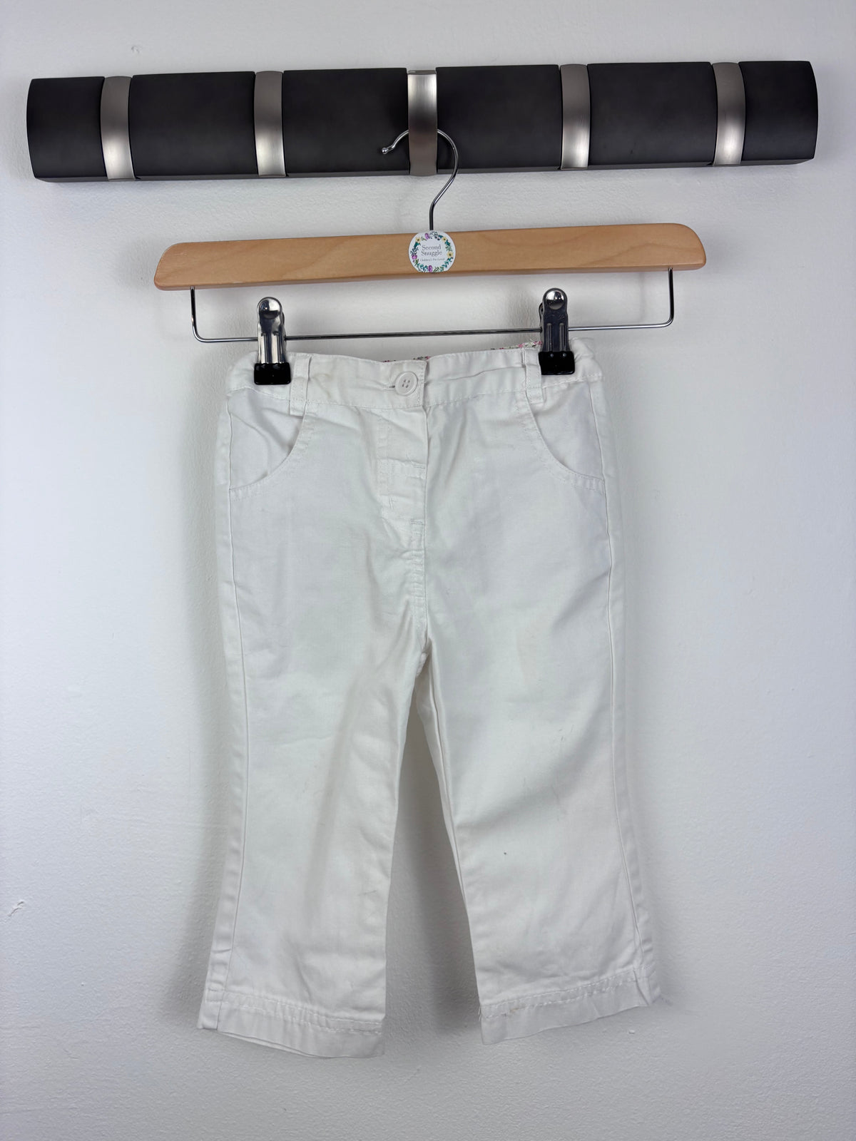 JoJo Maman Bébé White Trousers 12-18 Months-Trousers-Second Snuggle Preloved