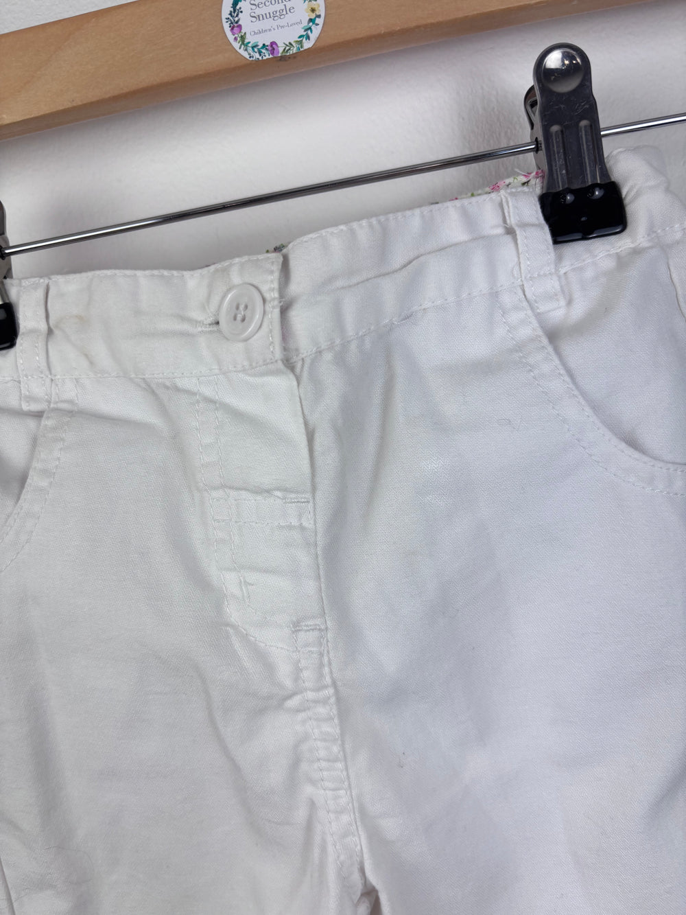 JoJo Maman Bébé White Trousers 12-18 Months-Trousers-Second Snuggle Preloved