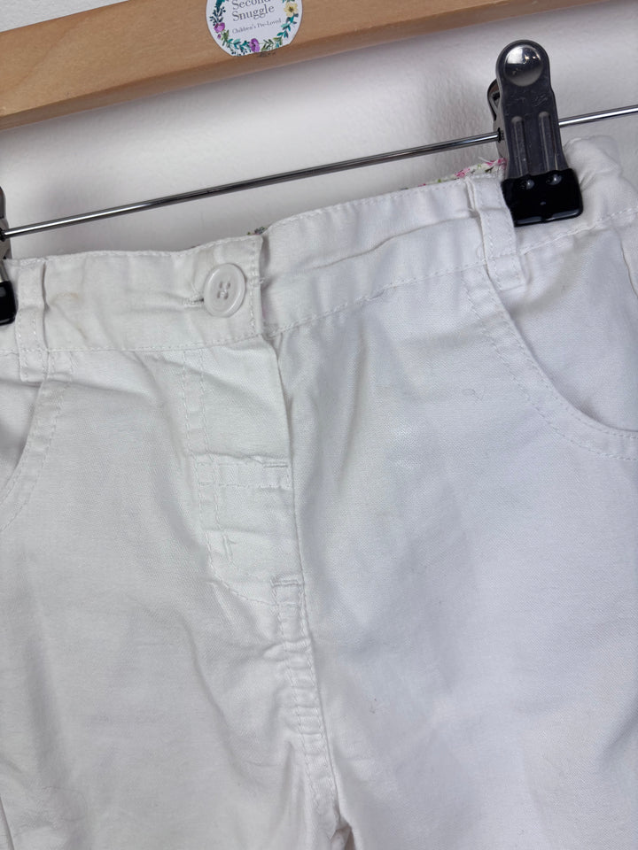 JoJo Maman Bébé White Trousers 12-18 Months-Trousers-Second Snuggle Preloved