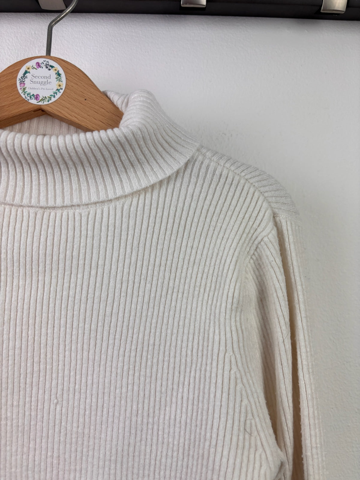 John Lewis Cream Ribbed Roll Neck Top 5 Years-Tops-Second Snuggle Preloved