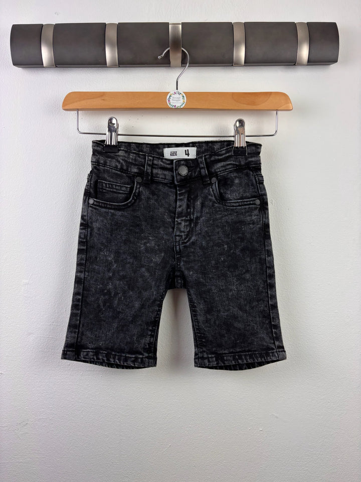 Cotton On Black Acid Wash Denim Shorts 4 Years-Shorts-Second Snuggle Preloved